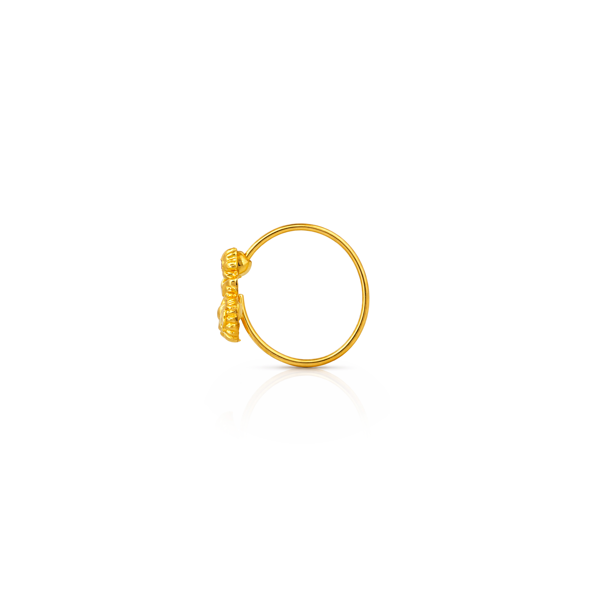 22K Gold Traditional Motif Hoop Nose Pin