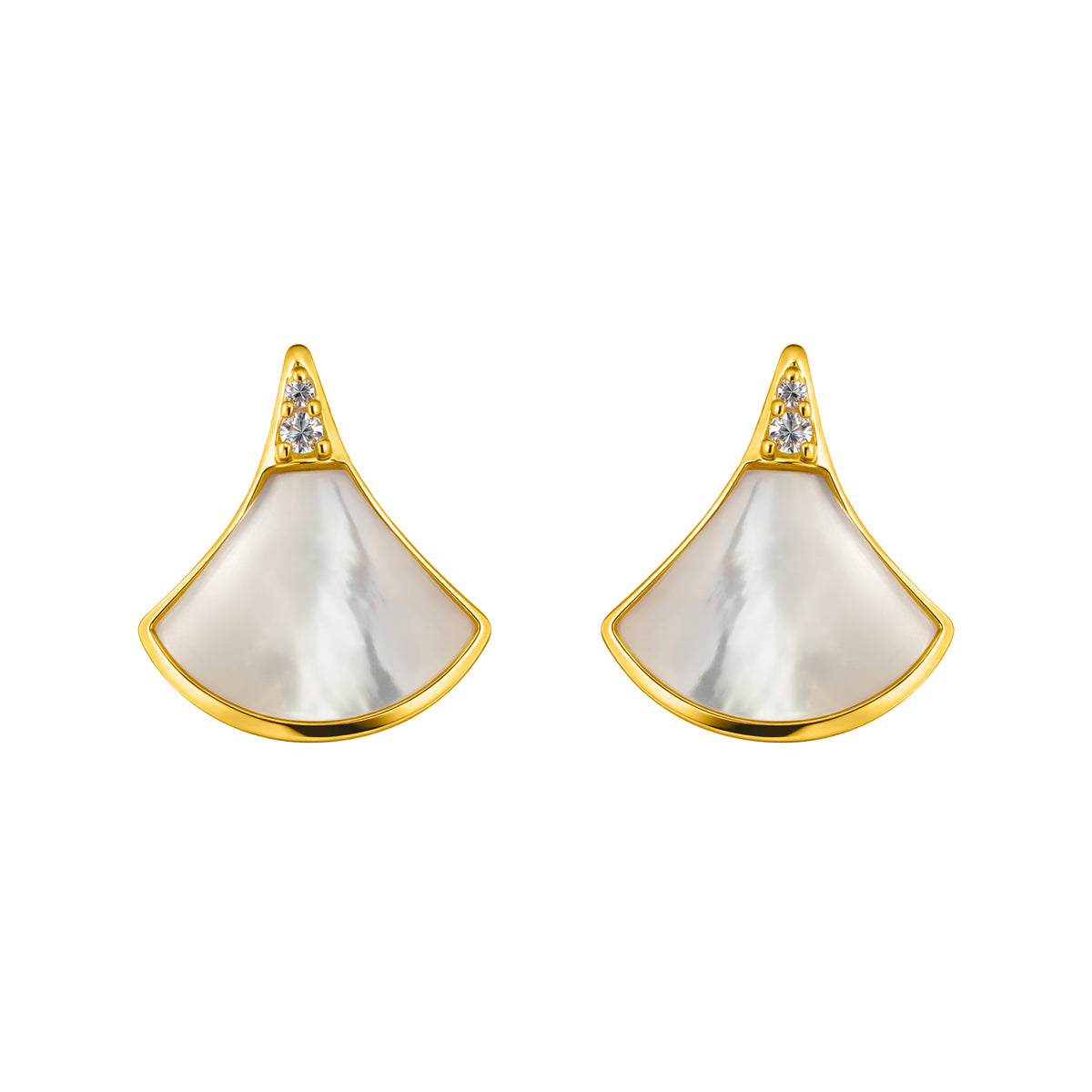 22K Gold Mother of Pearl Earrings