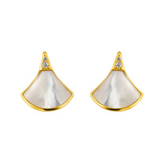 22K Gold Mother of Pearl Earrings