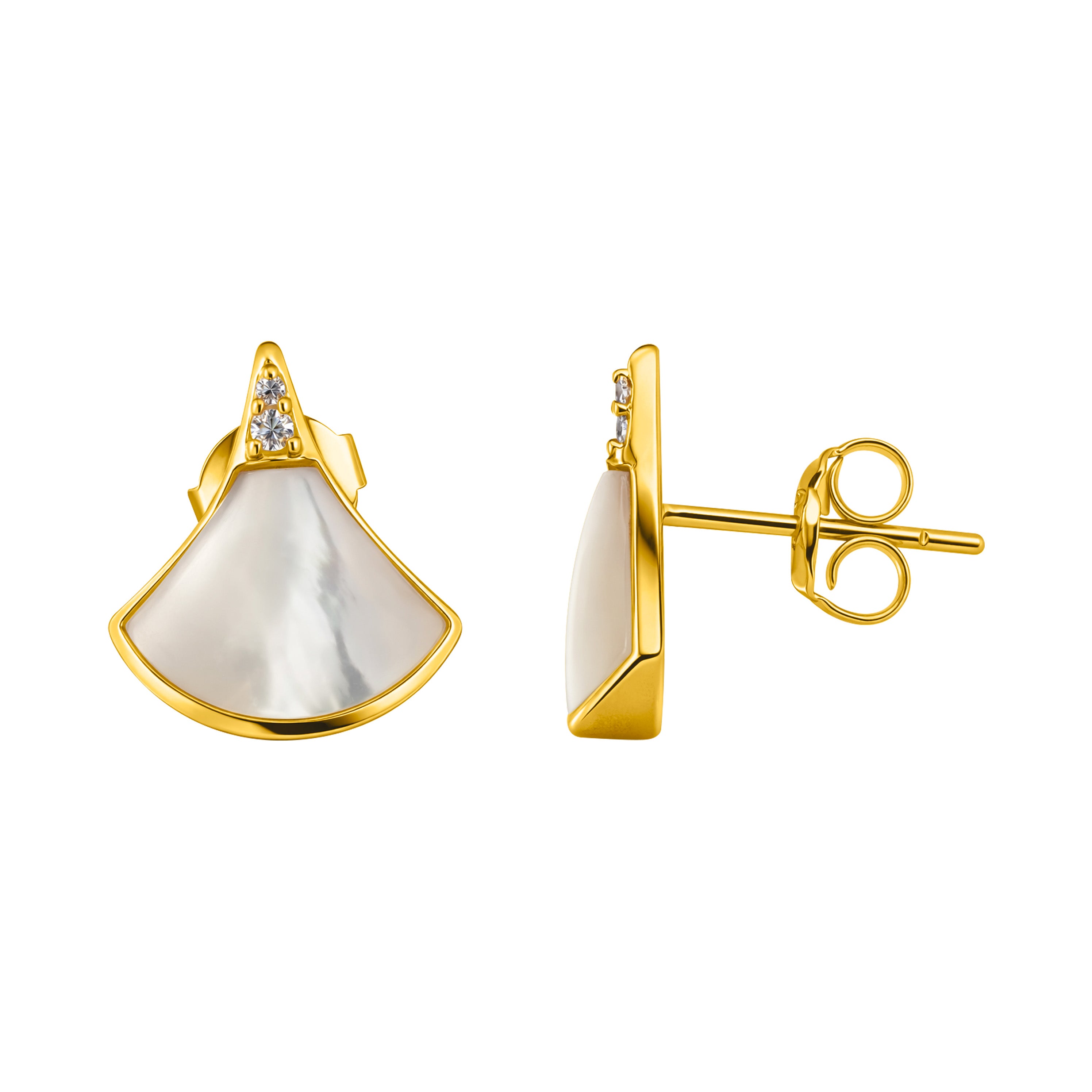 22K Gold Mother of Pearl Earrings