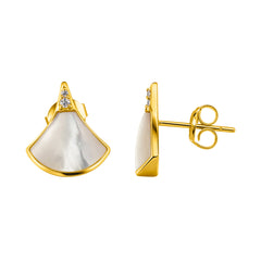 22K Gold Mother of Pearl Earrings