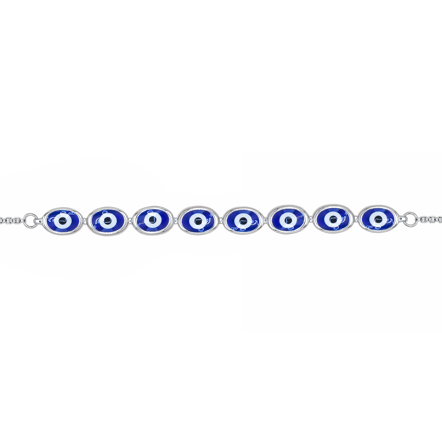 Silver Blue Evil Eye Bracelet