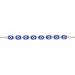 Silver Blue Evil Eye Bracelet