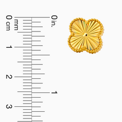22K Gold Diamond-Cut Clover Earrings