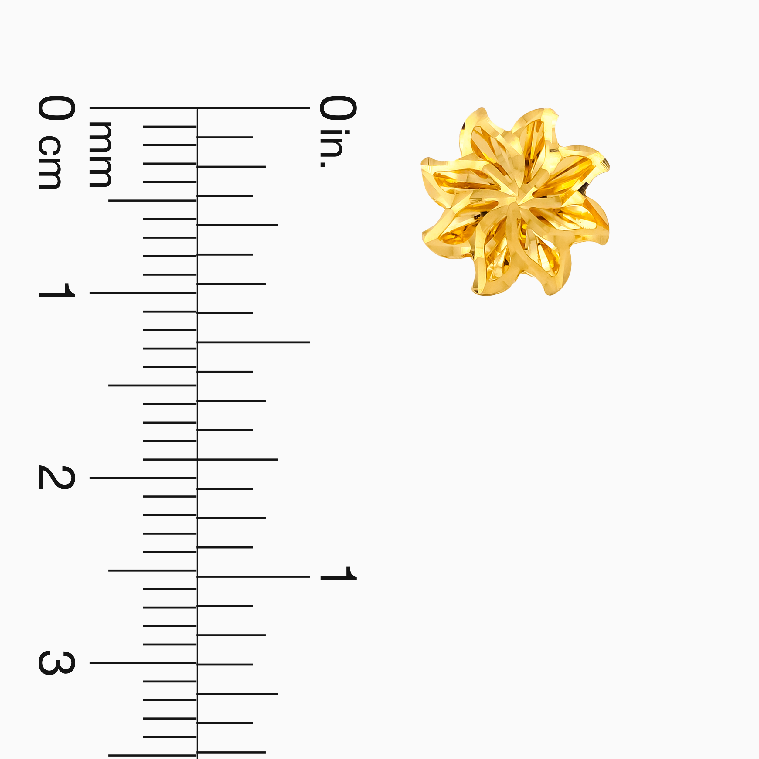 22K Gold Layered Floral Starburst Stud Earrings