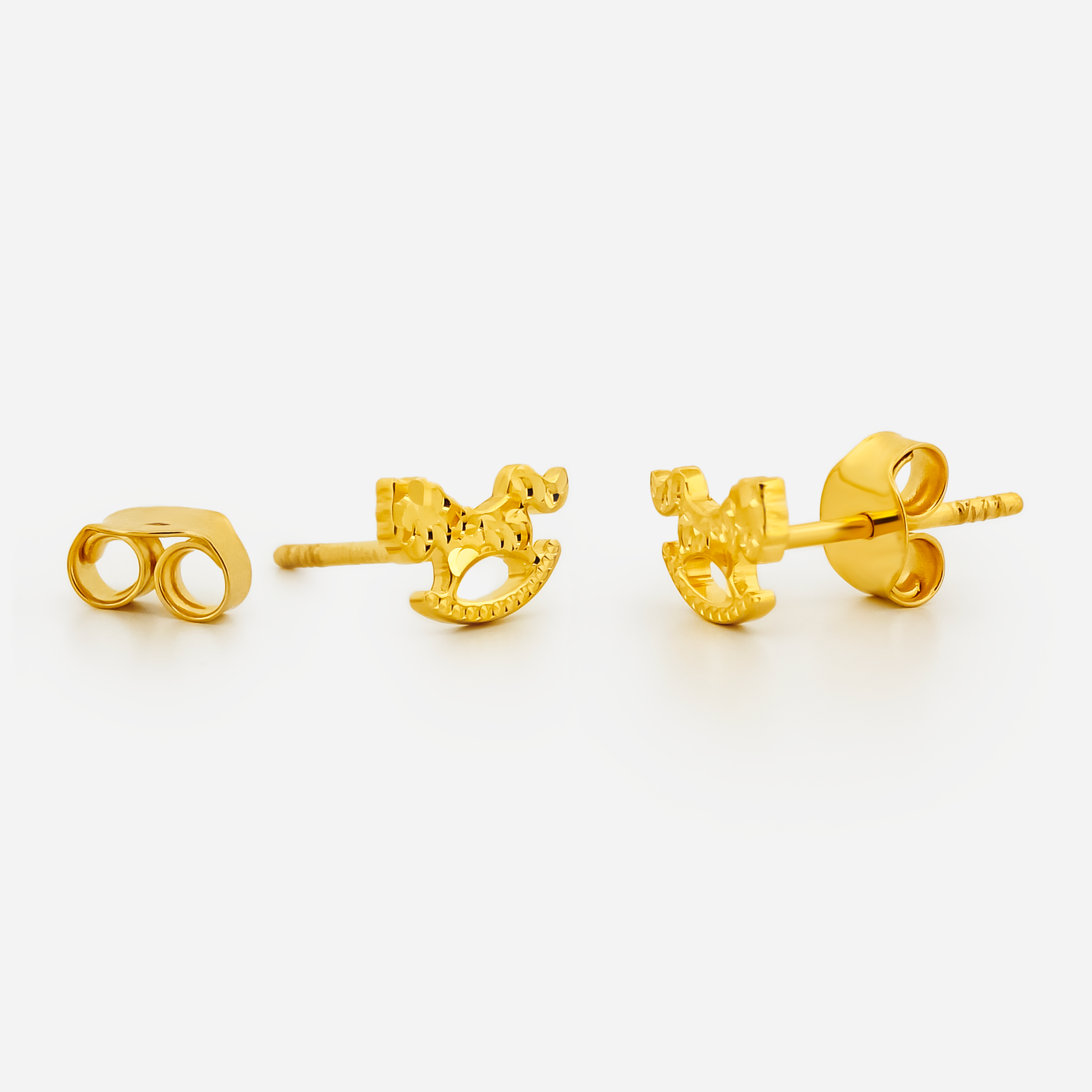 22K Gold Unicorn Stud Earrings