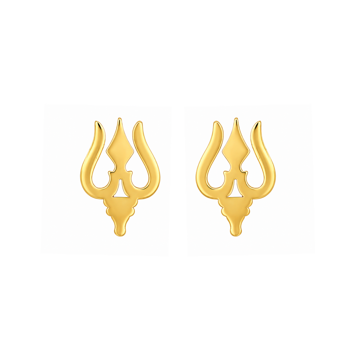 22K Gold Trishul Earrings