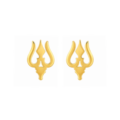 22K Gold Trishul Earrings