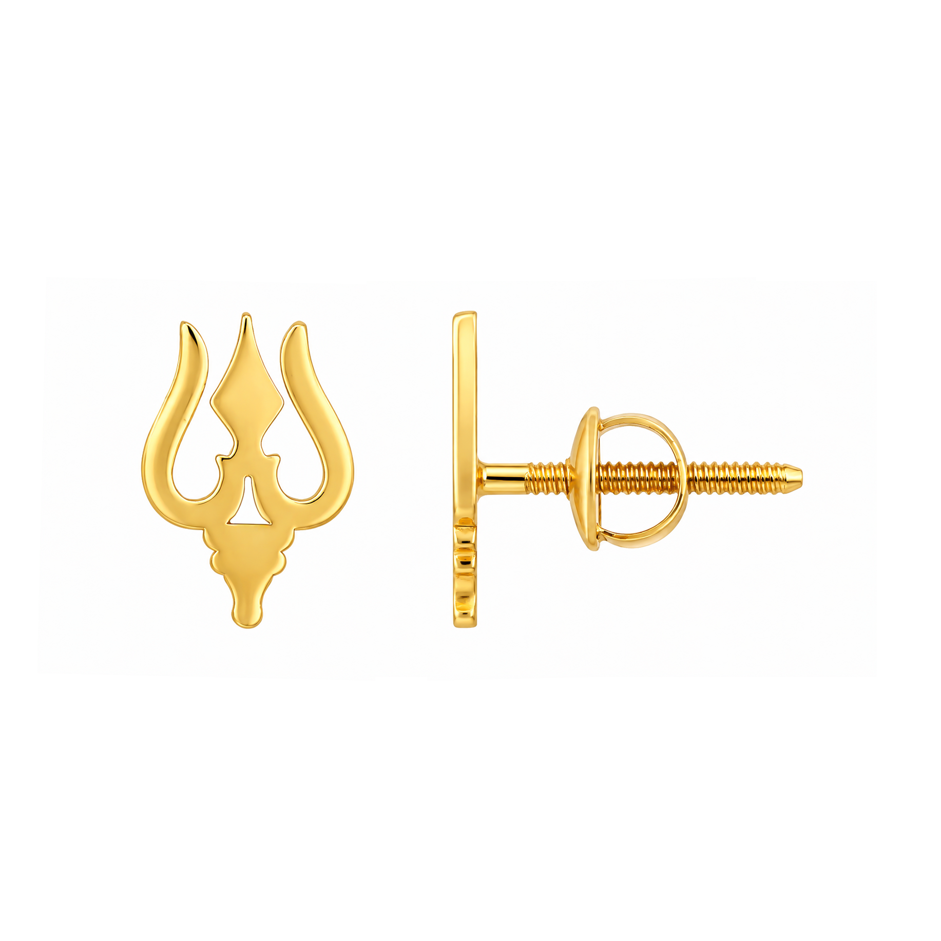 22K Gold Trishul Earrings