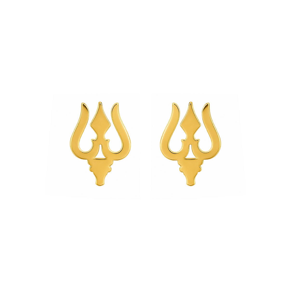 22K Gold Trishul Earrings