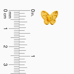 22K Gold 3D Butterfly Stud Earrings