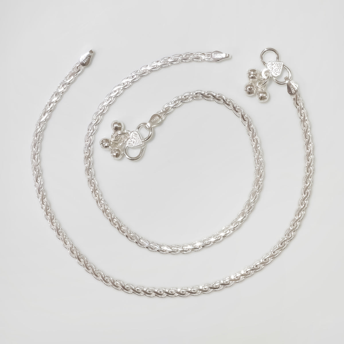 Silver Classic Rope Chain Anklet