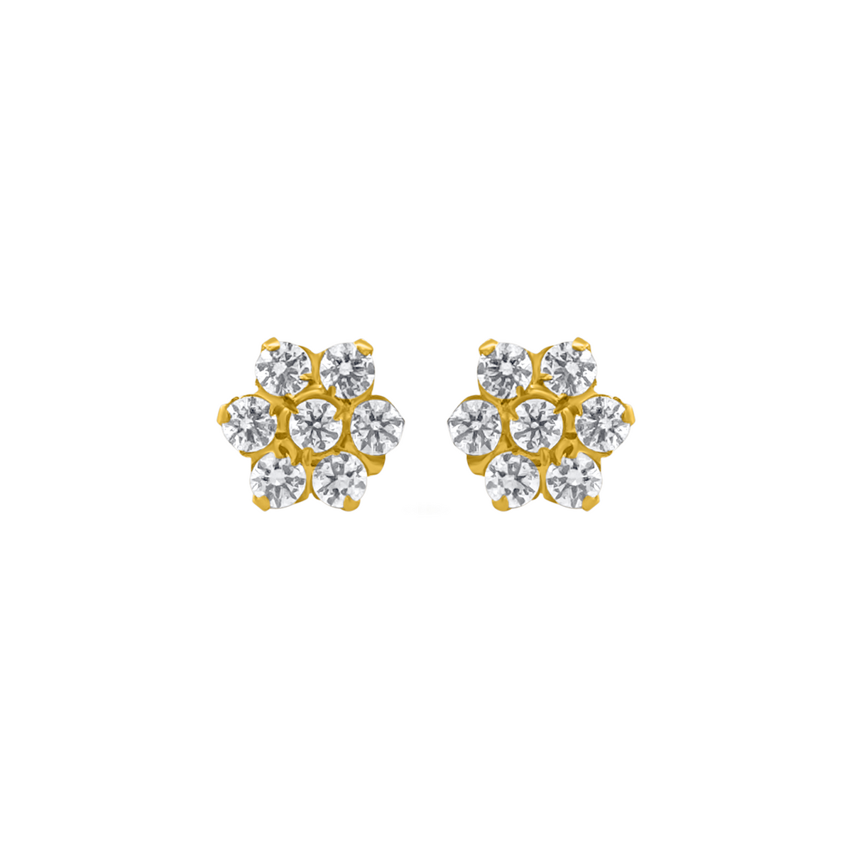 22K Gold Dazzling Floral Earrings