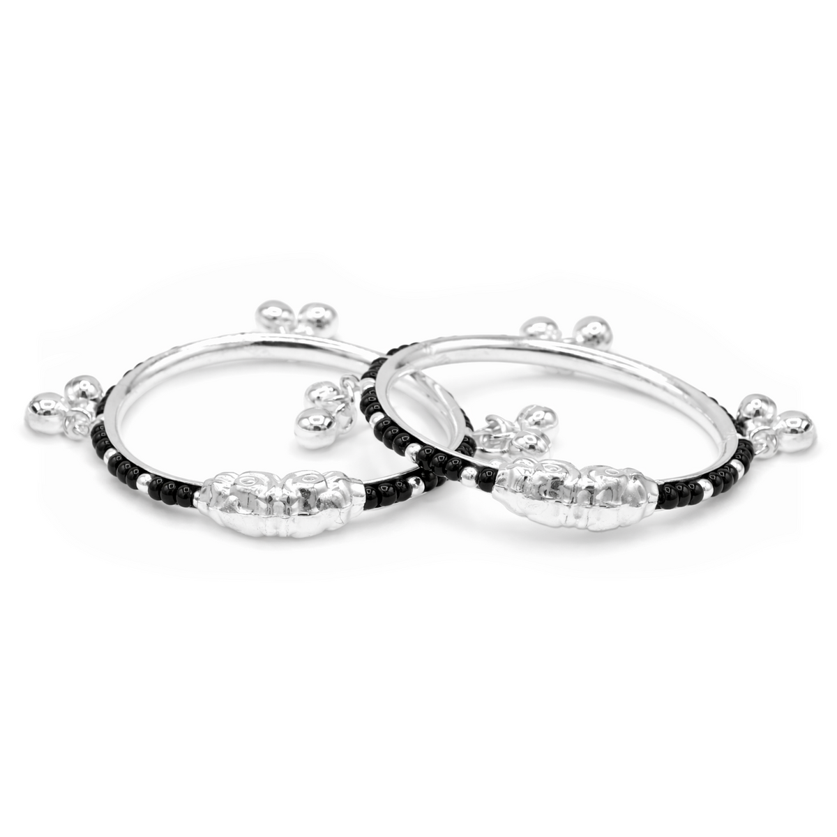 Silver Gungroo Nazariya Baby Kadas - Set of 2
