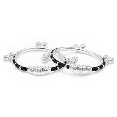 Silver Gungroo Nazariya Baby Kadas - Set of 2