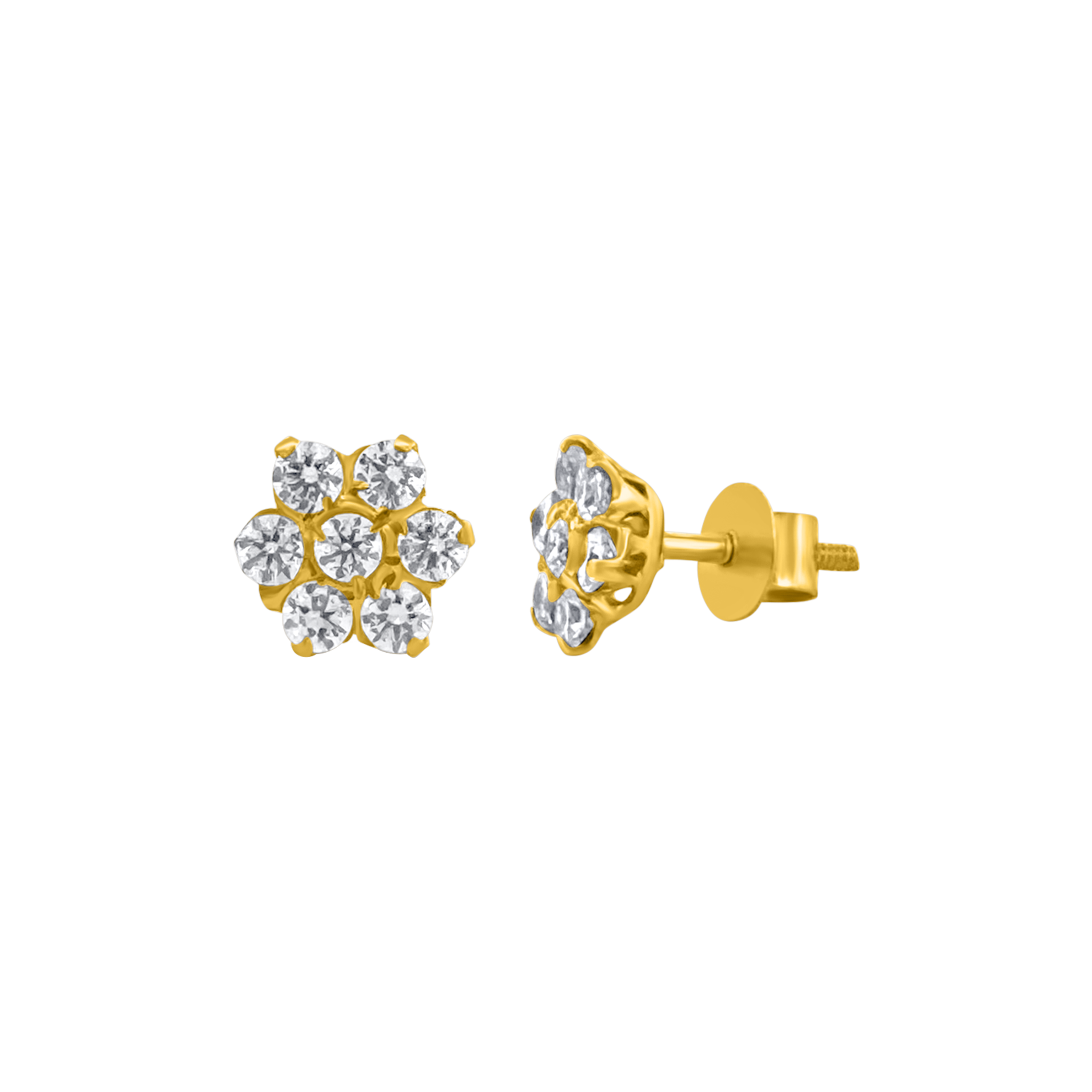 22K Gold Dazzling Floral Earrings