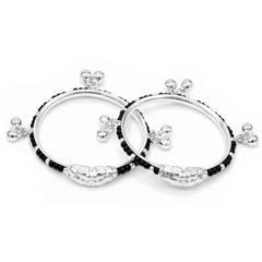 Silver Gungroo Nazariya Baby Kadas - Set of 2