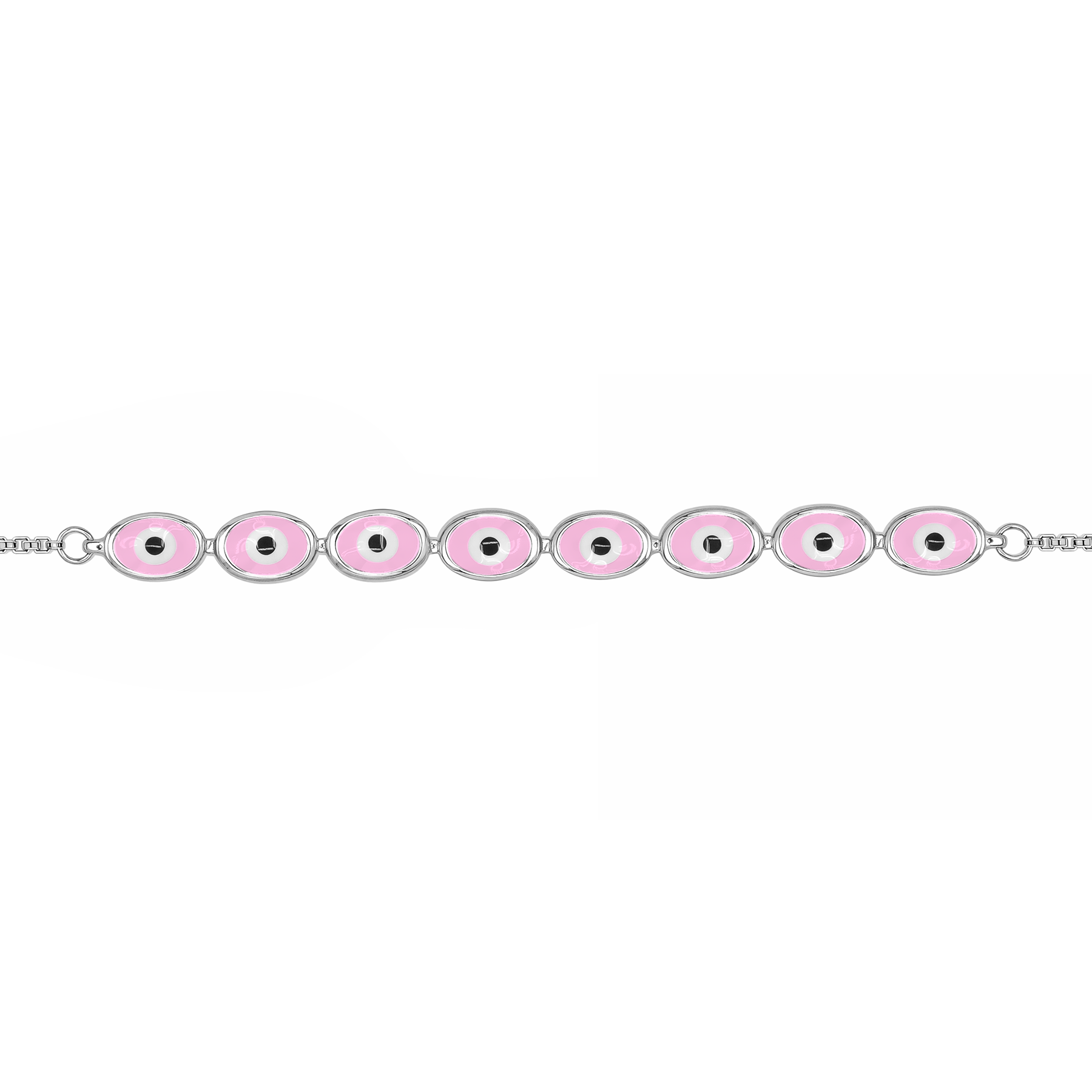 Silver Pick Evil Eye Bracelet