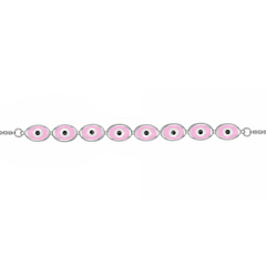 Silver Pick Evil Eye Bracelet