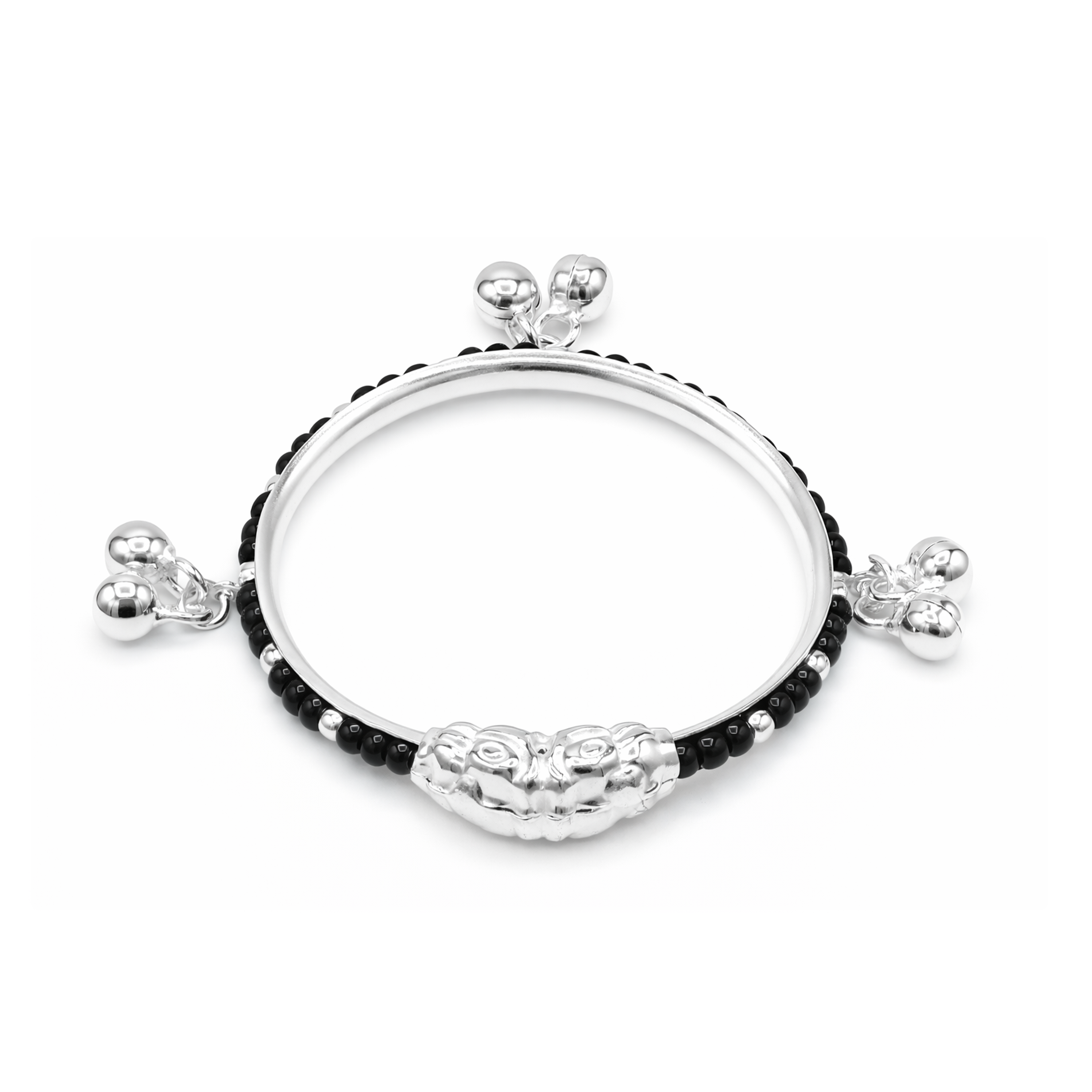 Silver Gungroo Nazariya Baby Kadas - Set of 2