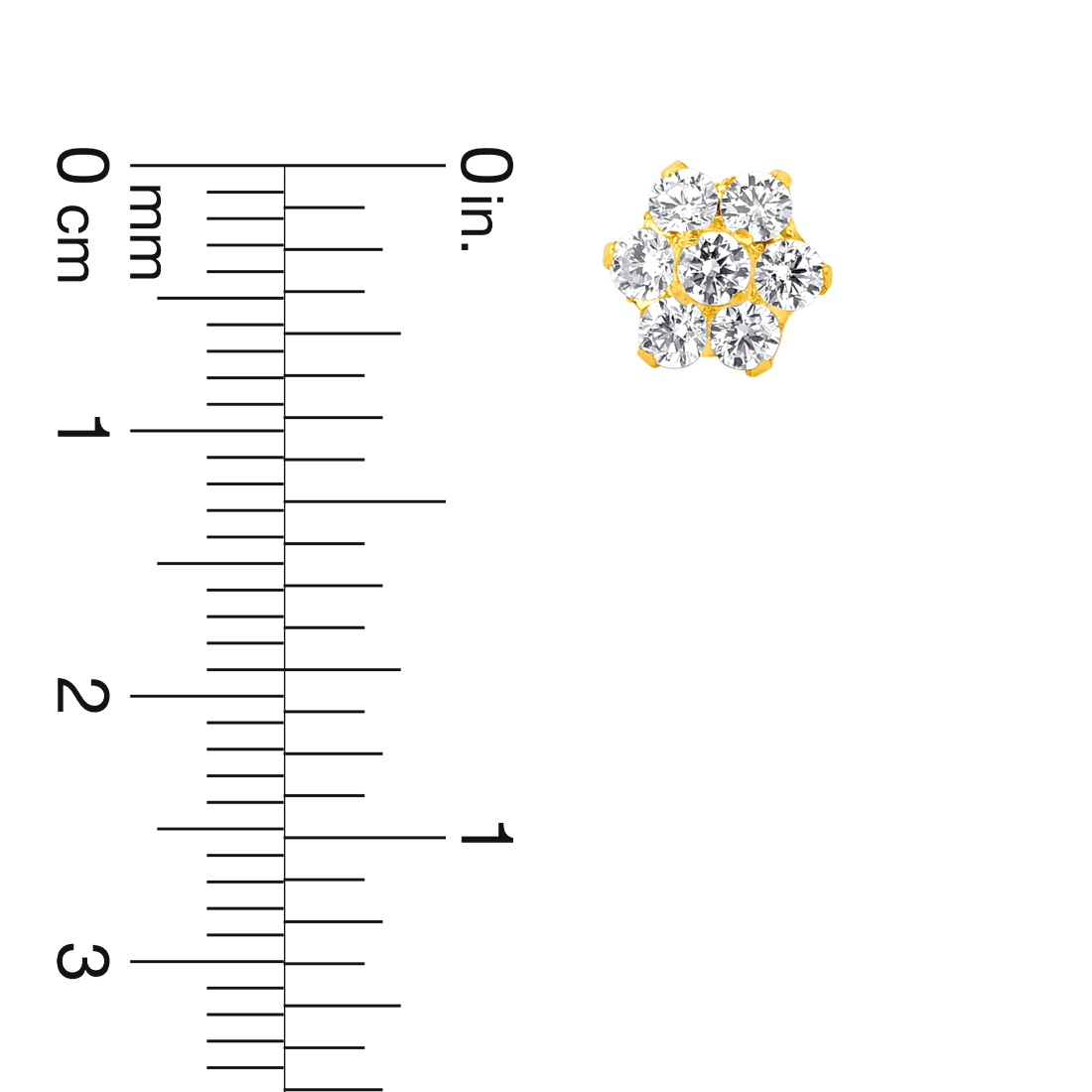 22K Gold Radiant Cluster Stud Earrings