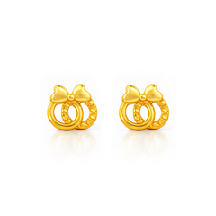 22K Gold Bow Knot Stud Earrings