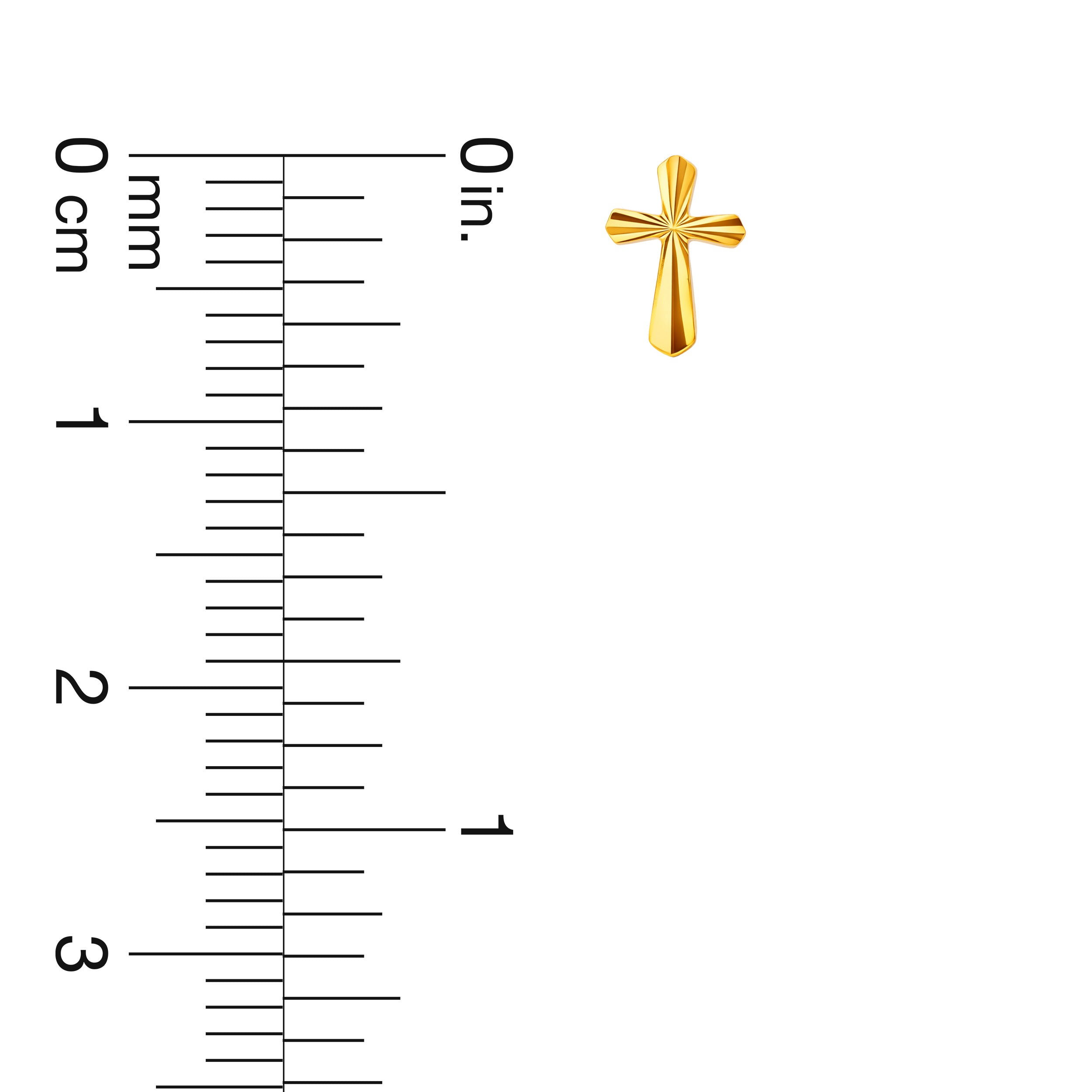22K Gold Cross Stud Earrings