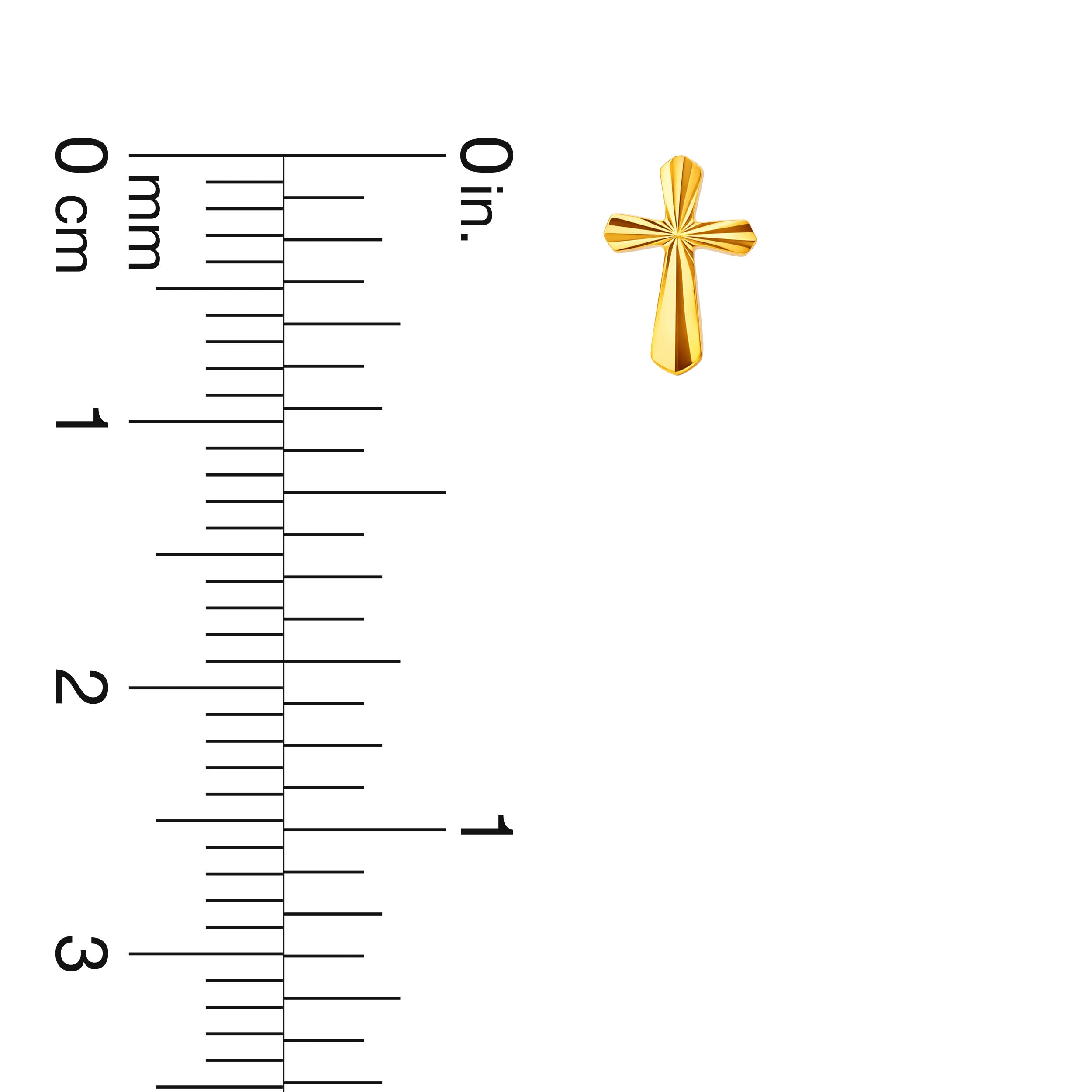 22K Gold Cross Stud Earrings