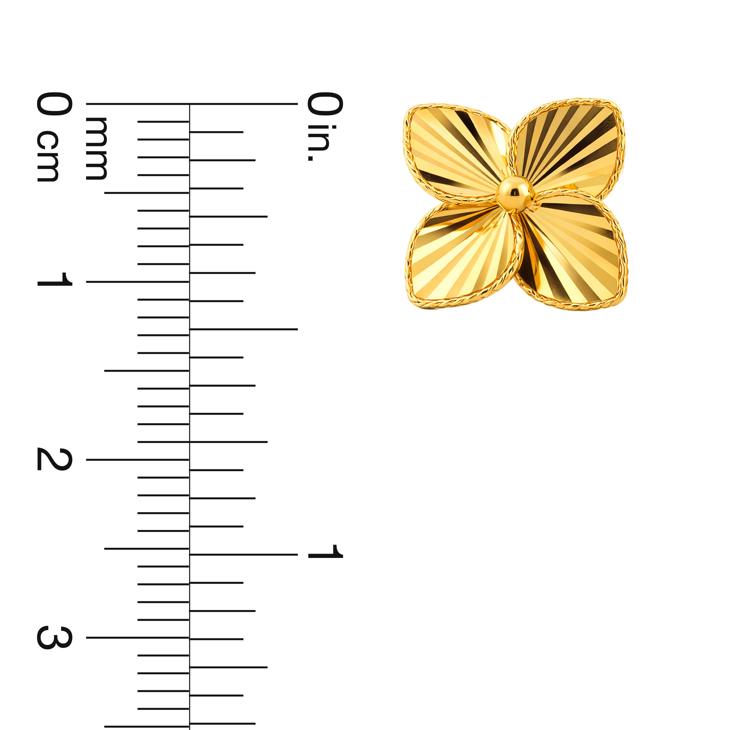 22K Gold Floral Petal Earrings