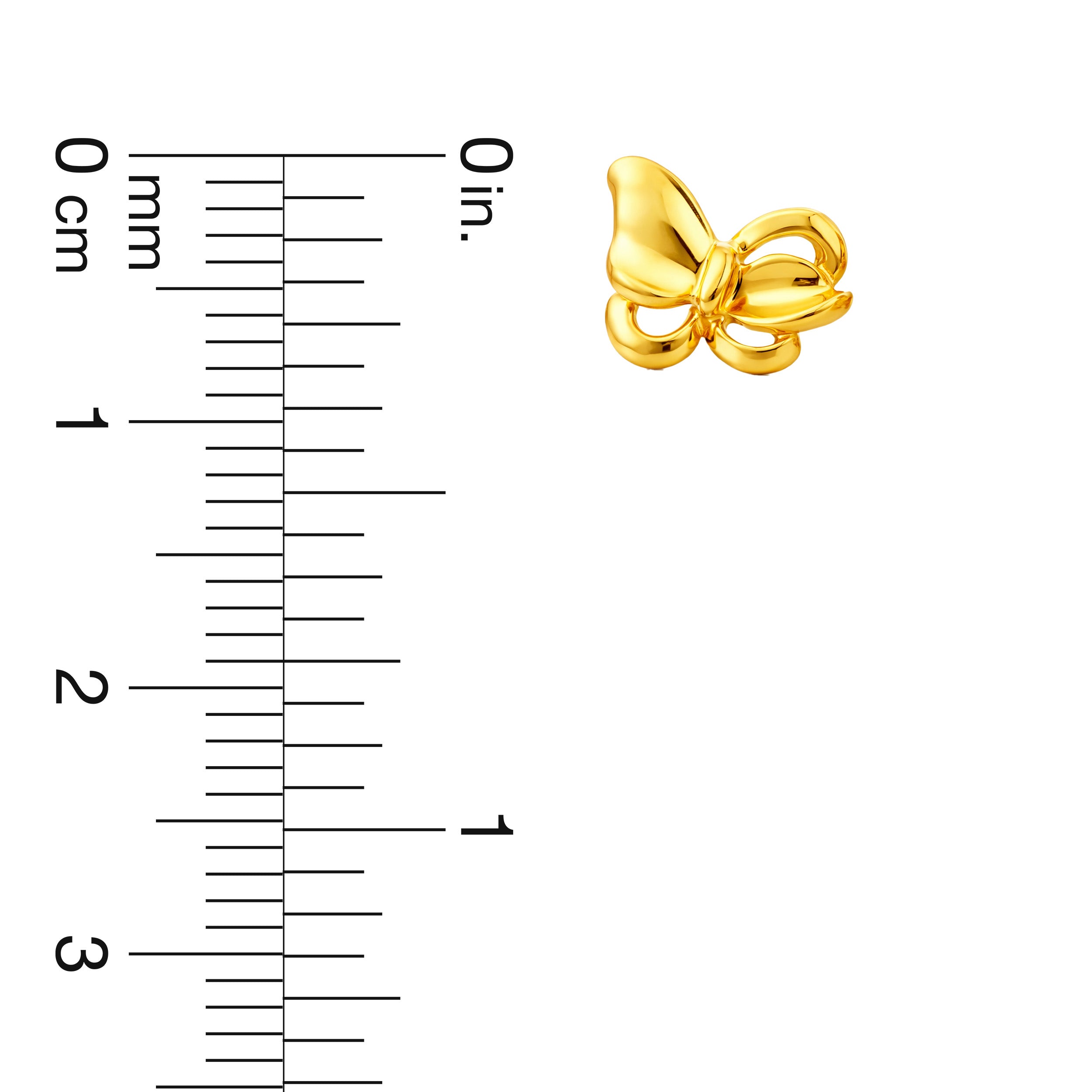 22K Gold Butterfly Knot Stud Earrings
