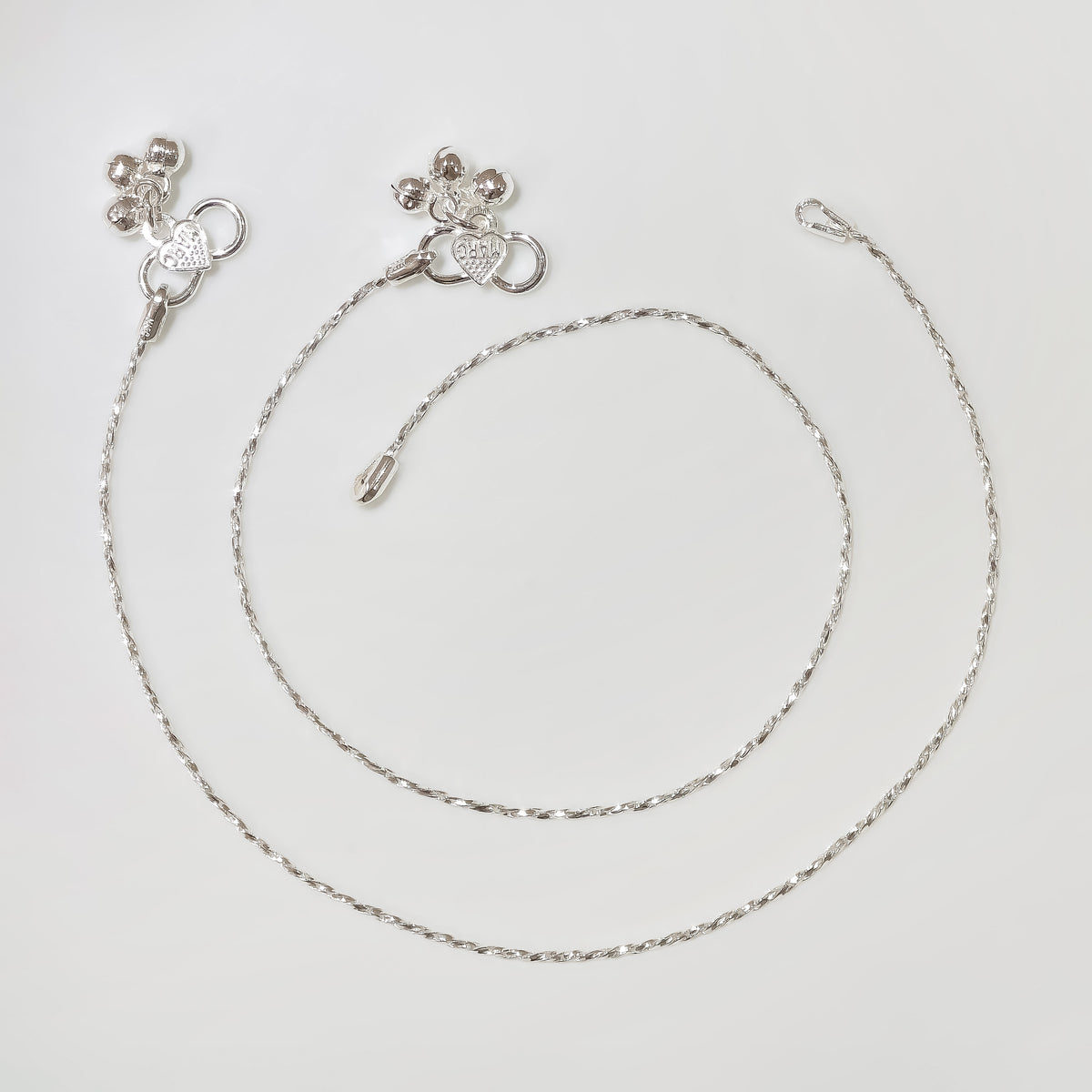 Silver Minimal Beaded Chain Anklet