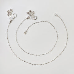 Silver Minimal Beaded Chain Anklet