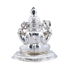 Silver Radiant Ganesha Idol