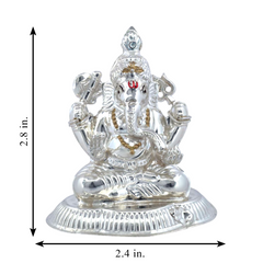 Silver Radiant Ganesha Idol