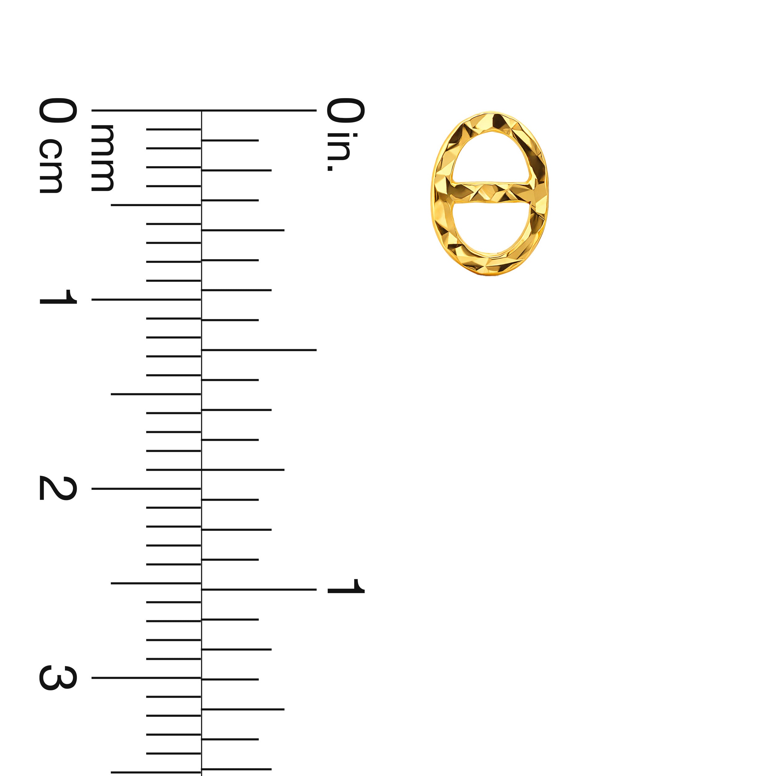 22K Gold Oval Link Stud Earrings