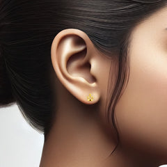 22K Gold Crown Stud Earrings