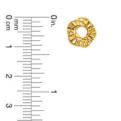 22K Gold Spiral Hollow Flower Earrings