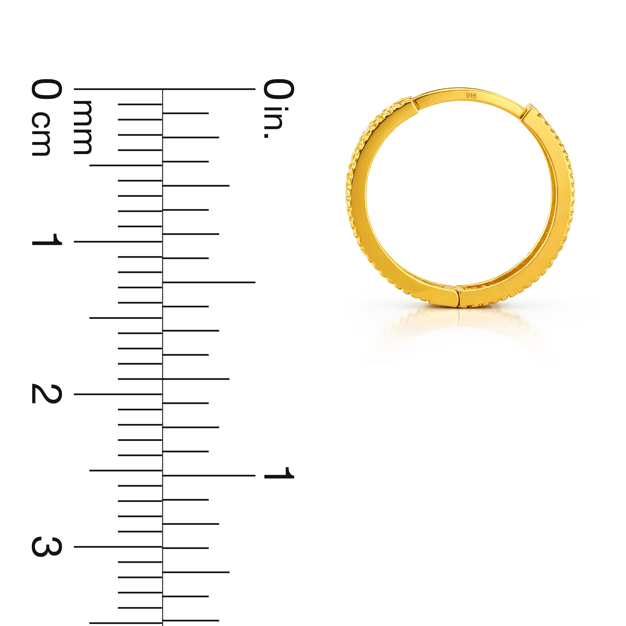 22K Gold Floral Hoop Earrings