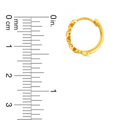 22K Gold Floral Hoop Earrings