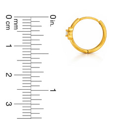 22K Gold CZ Hoop Earrings