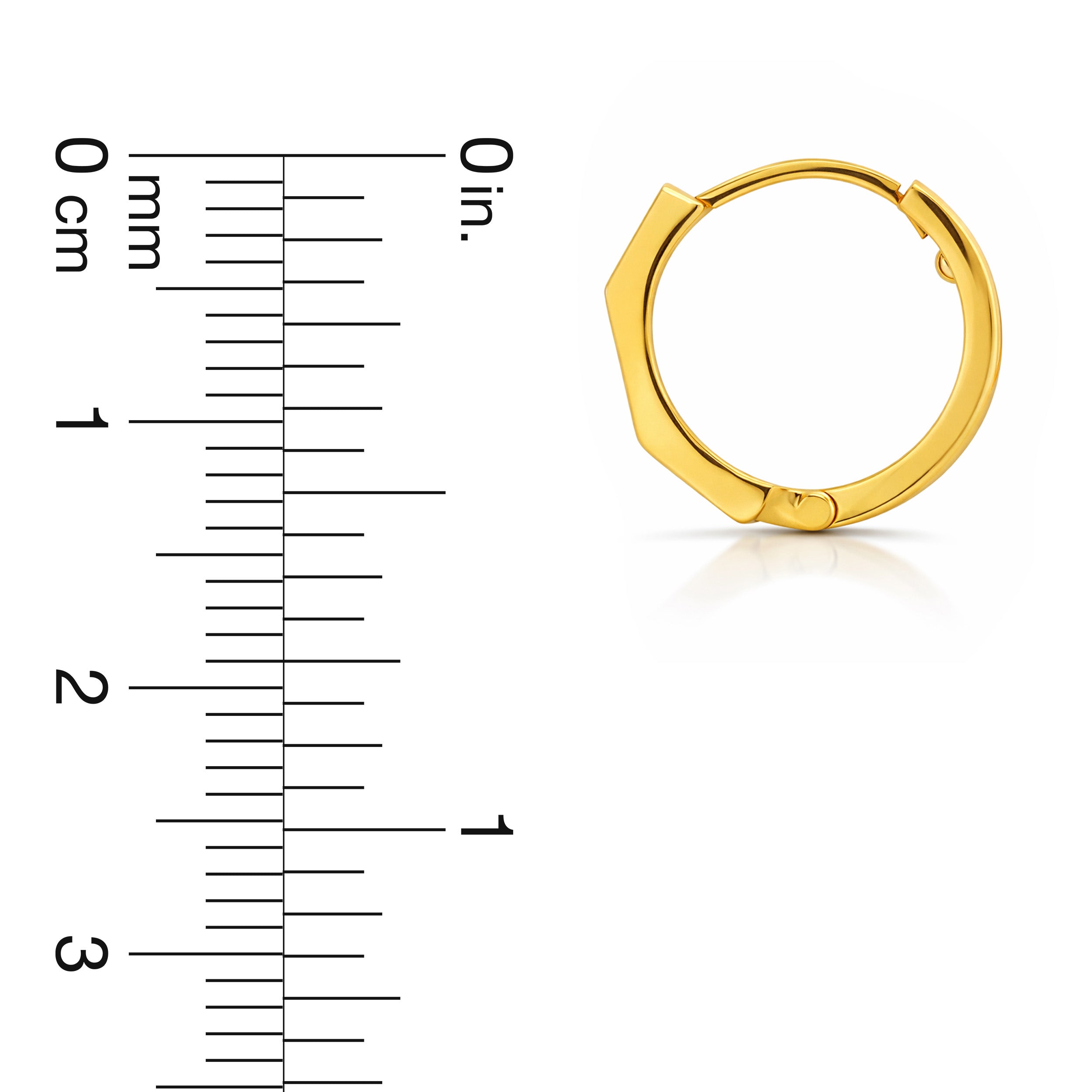22K Gold CZ Square Hoop Earrings