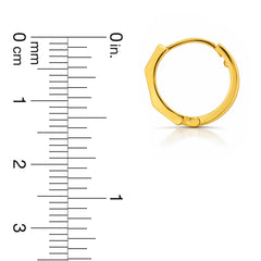 22K Gold CZ Square Hoop Earrings