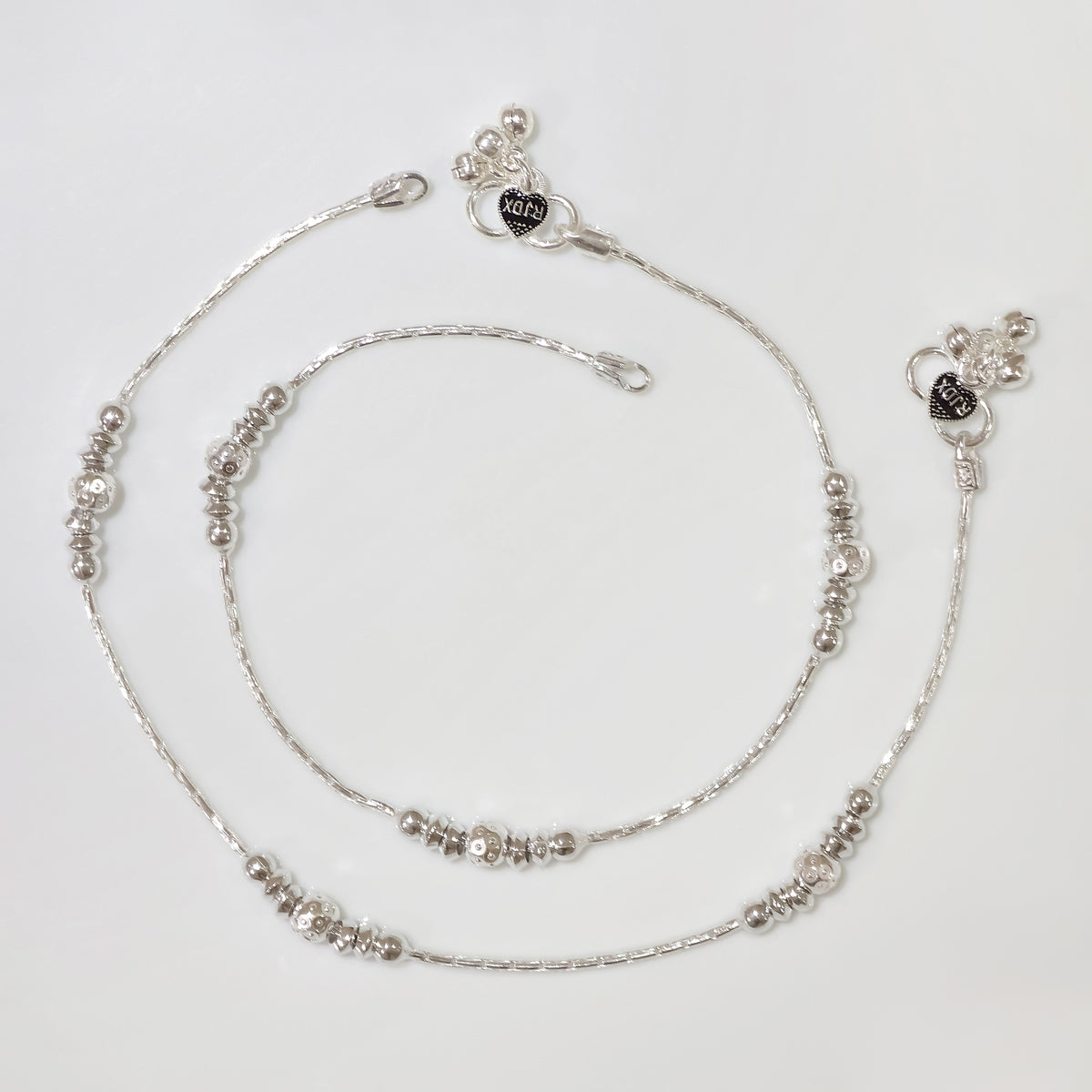 Silver Charm Bead Anklet