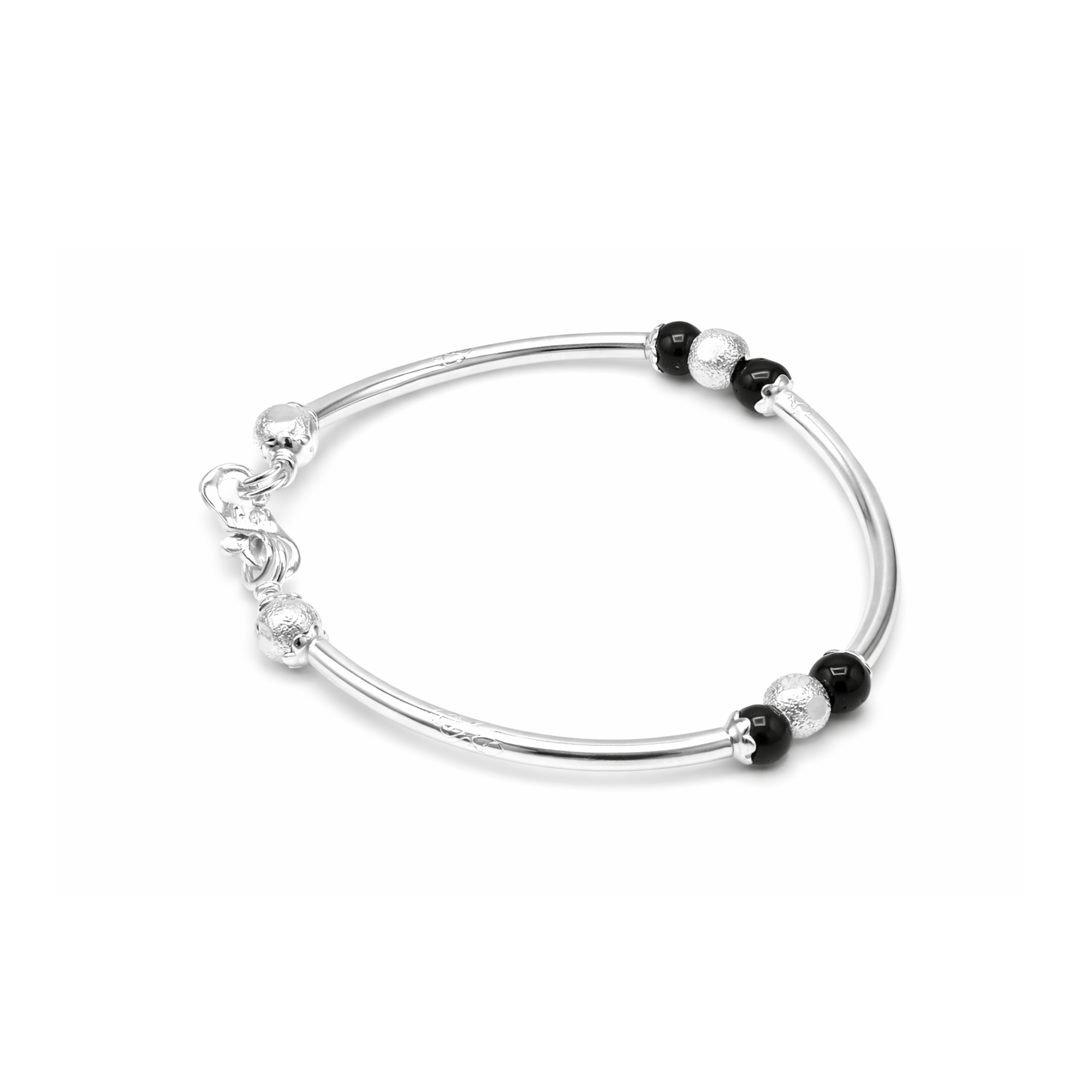 Silver Black Nazariya Baby Bracelets - Set of 2