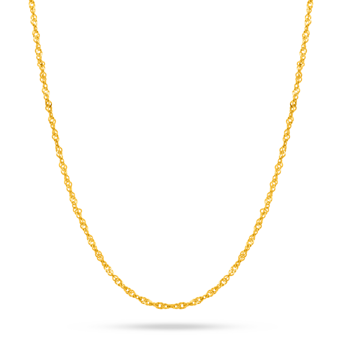 22K Gold Twisted Disco Chain - 18"