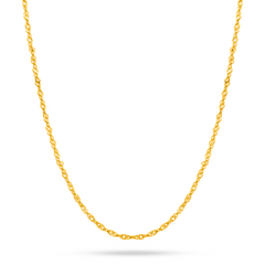 22K Gold Twisted Disco Chain - 18"