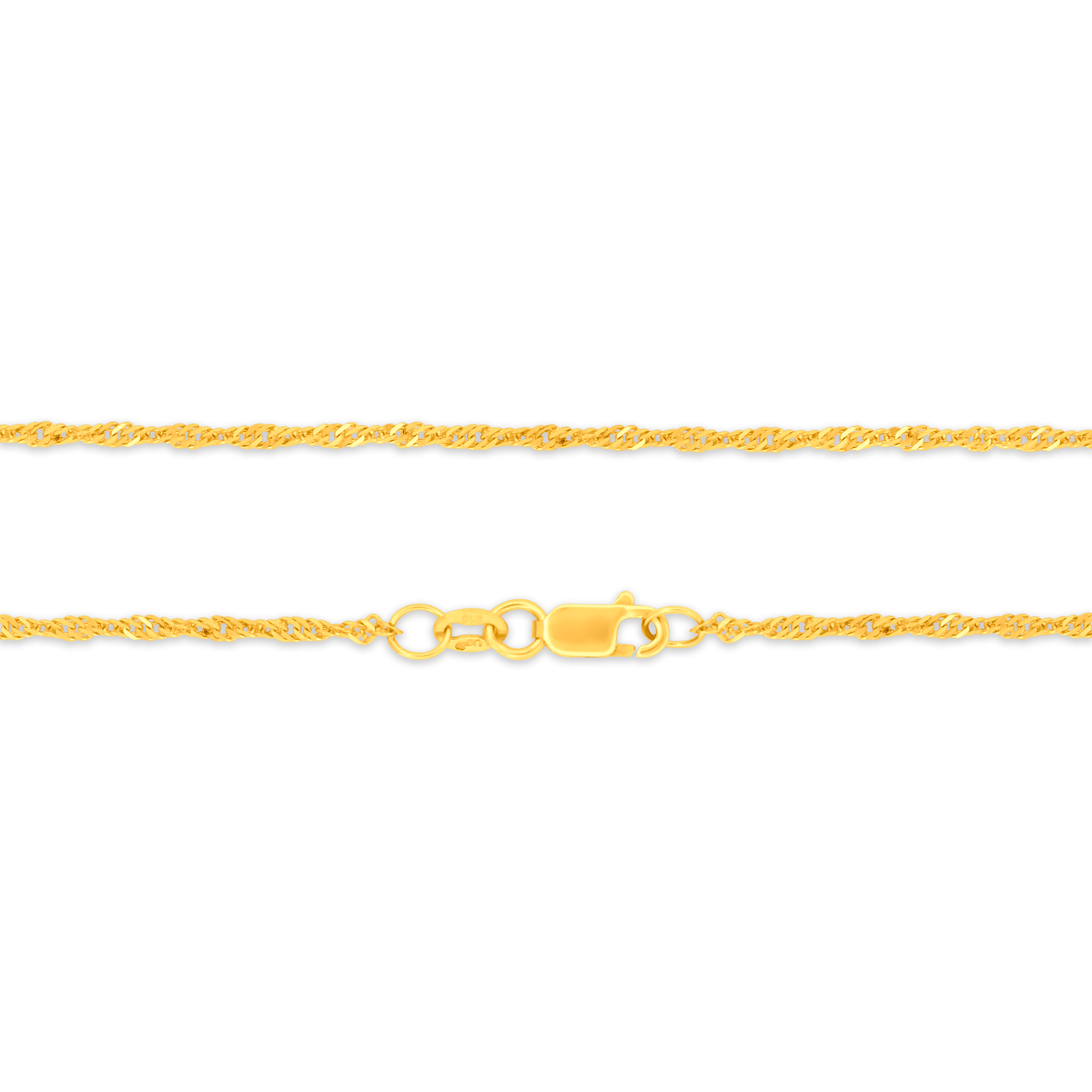 22K Gold Twisted Disco Chain - 18"