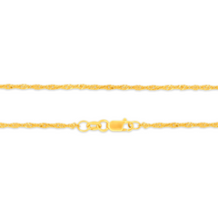 22K Gold Twisted Disco Chain - 18"