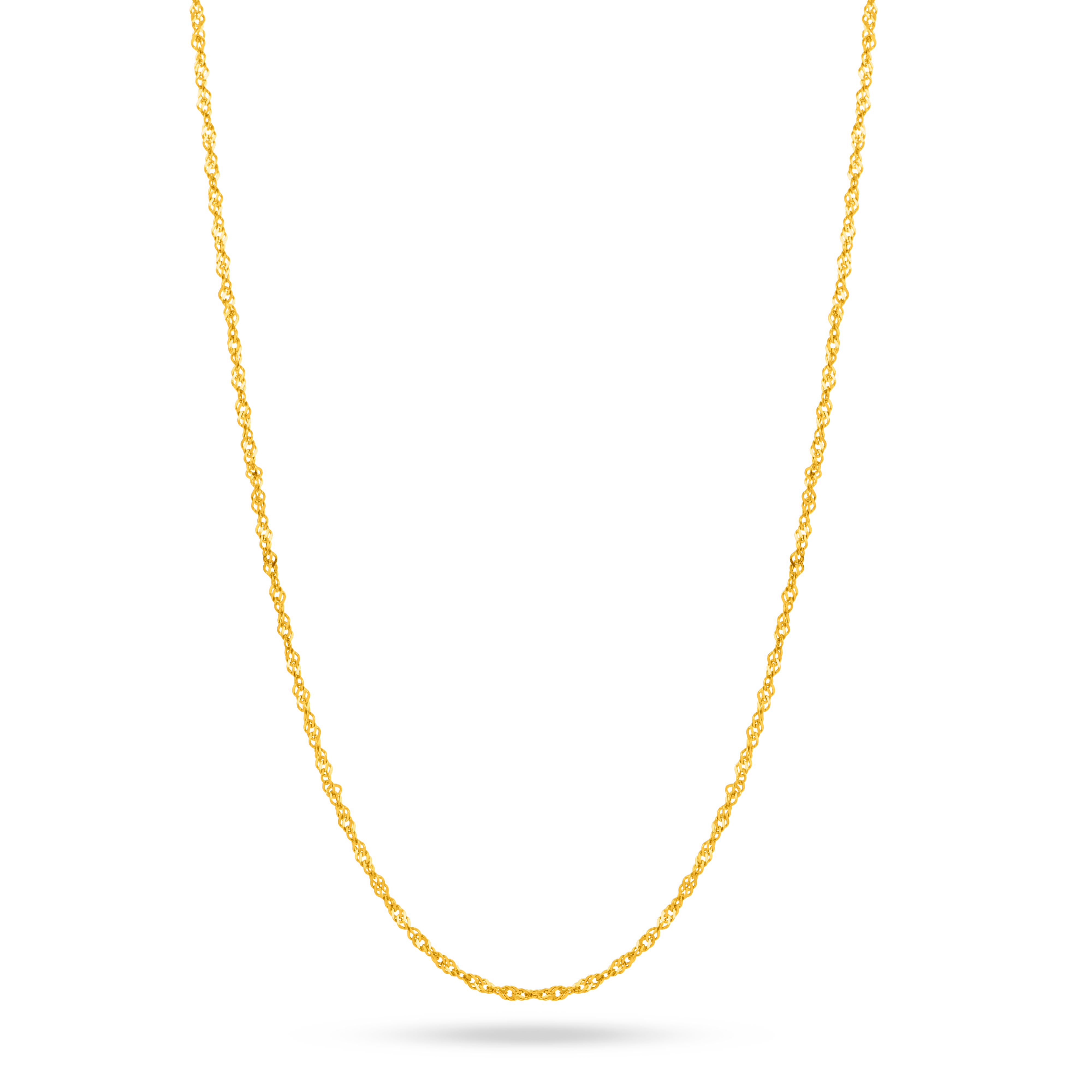 22K Gold Twisted Disco Chain - 18"