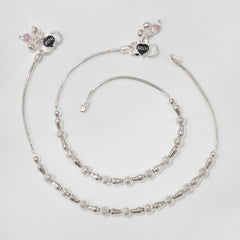 Silver Charm Beaded Anklet